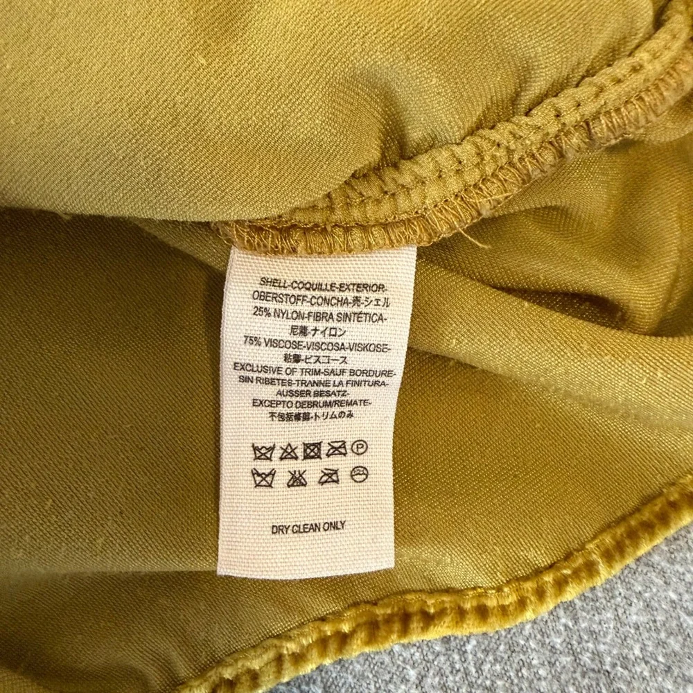Free People Mustard Yellow Velvet Wrap Skort Side Tie Mini‎ Skirt Shorts Size 2